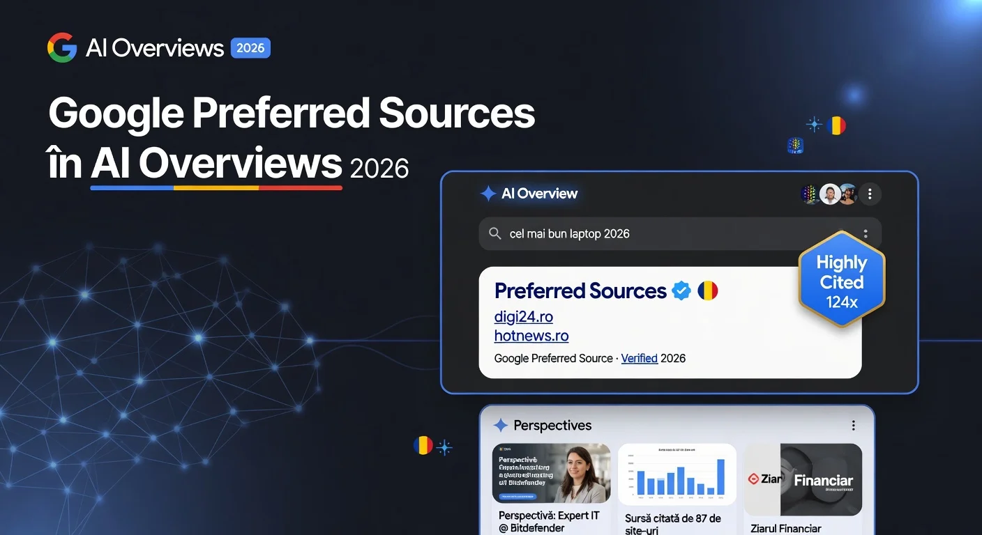 Google lansează Surse Preferate în AI Overviews și AI Mode în 2026