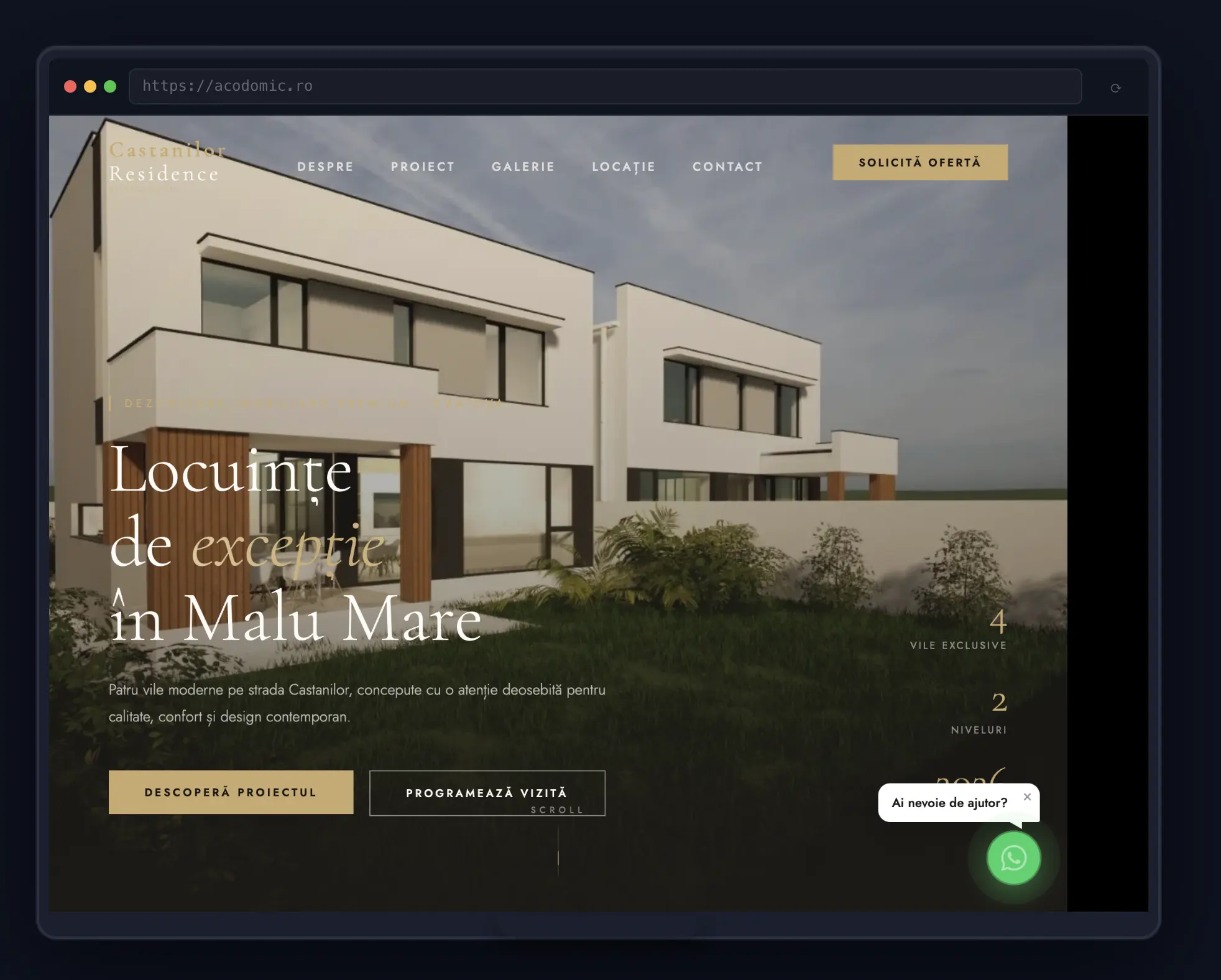 Screenshot Acodomic - Castanilor Residence